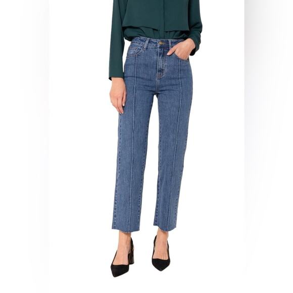 Oraije Paris Sandra Straight-Leg Ankle Jeans Medium Wash Size EU 38 = US 28 - Picture 1 of 13